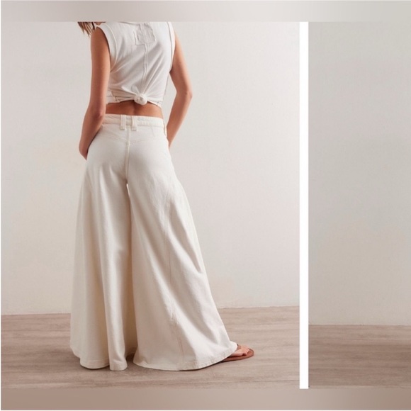 NWOT Free People We The Free Pandora Wide-Leg Jeans - heavenly ivory - 25 - Picture 4 of 11